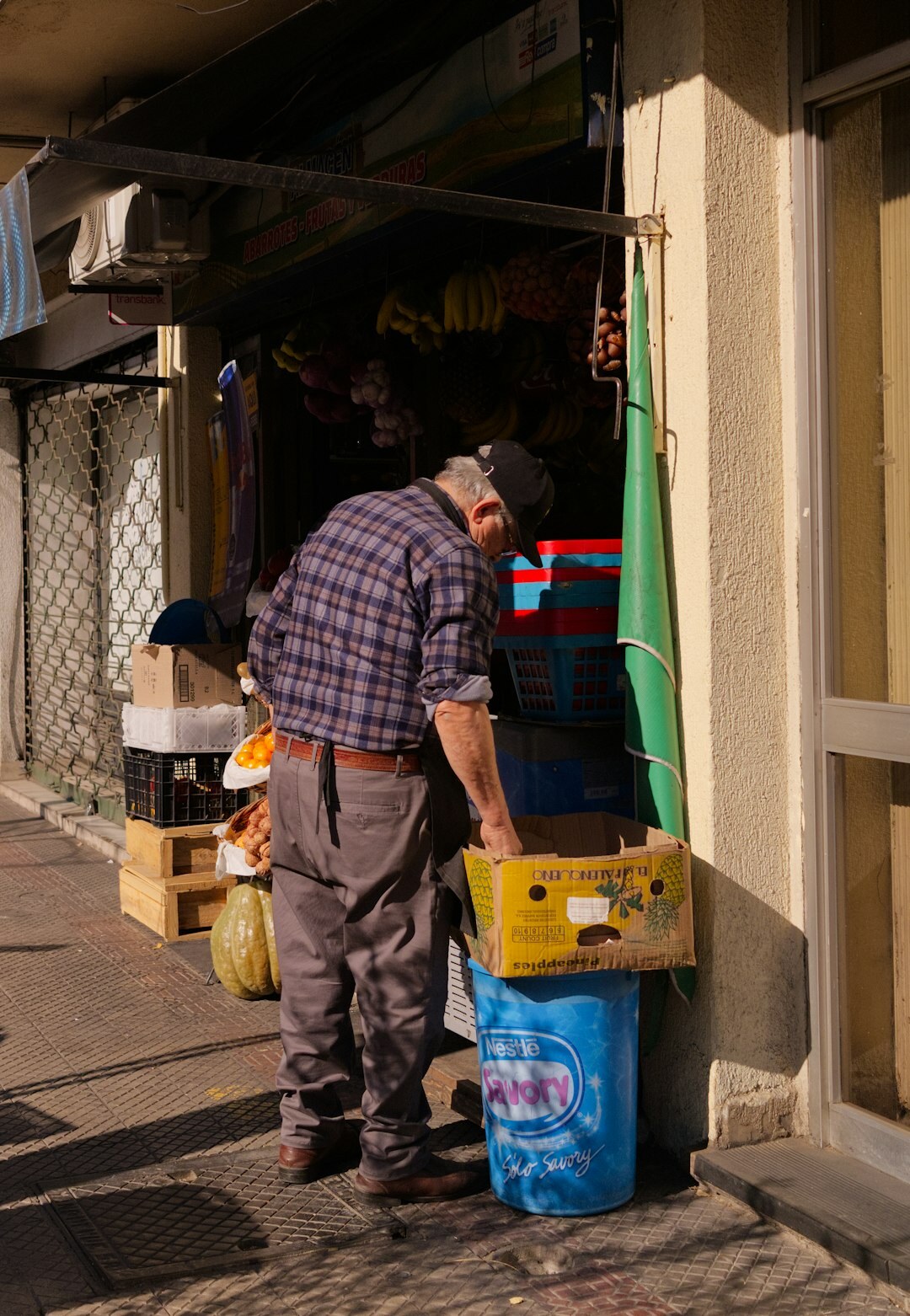 Portrait of an elderly Chilean woman street vendor smiling softly